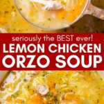Lemon Chicken Orzo Soup Recipe Image Pin
